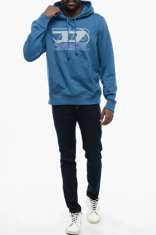 Outlet Felpa Hoodie S-GINN-HOOD-K40 Stampata in Cotone Uomo Felpe