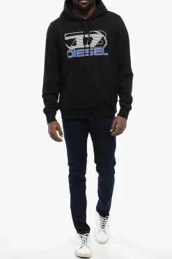 Outlet Felpa Hoodie S-GINN-HOOD-K40 Stampata in Cotone Uomo Felpe
