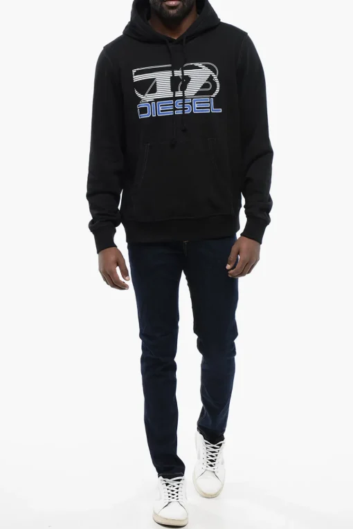 Outlet Felpa Hoodie S-GINN-HOOD-K40 Stampata in Cotone Uomo Felpe