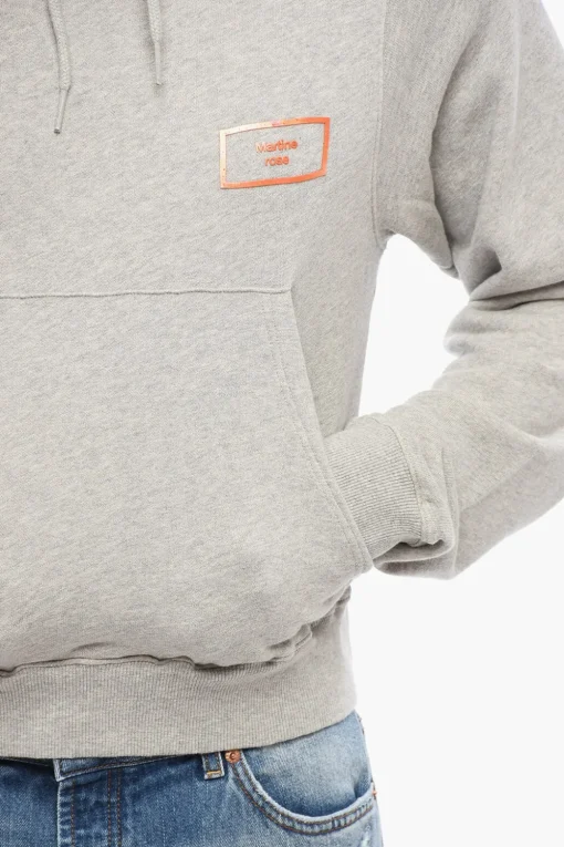 Discount Felpa Hoodie SHRUNKEN In Cotone con Tasca a Toppa Uomo Felpe