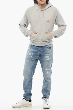 Discount Felpa Hoodie SHRUNKEN In Cotone con Tasca a Toppa Uomo Felpe