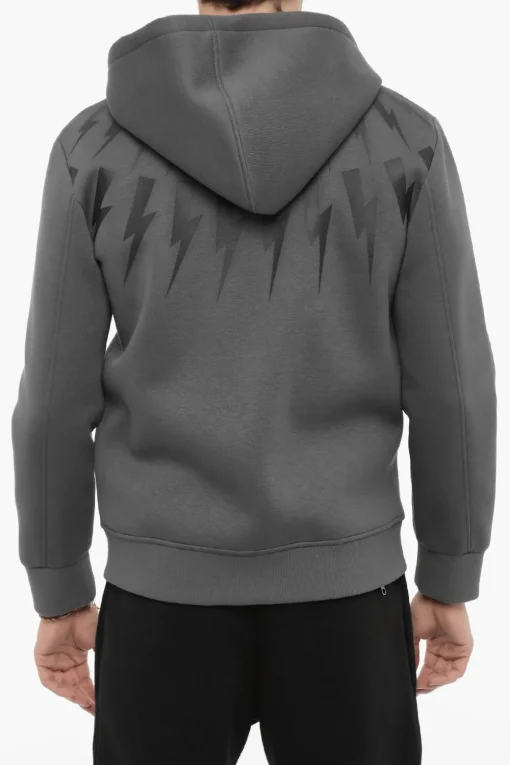 Felpa Hoodie Slim Fit con Chiusura sul Fronte>Neil Barrett New