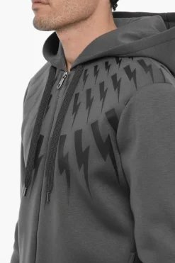 Felpa Hoodie Slim Fit con Chiusura sul Fronte></noscript>Neil Barrett New