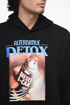 Felpa Hoodie S-MACSOUT con Stampa></noscript>Diesel Hot