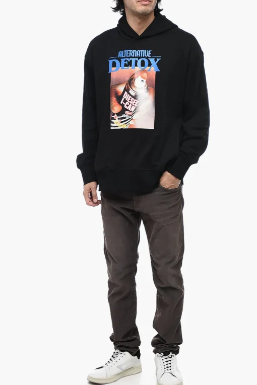 Felpa Hoodie S-MACSOUT con Stampa>Diesel Hot