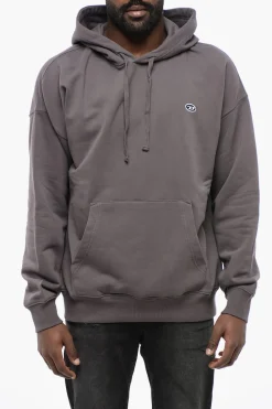 Felpa Hoodie S-ROB-HOOD-DOVAL-PJ in Tinta Unita con Tasca a Toppa>Diesel Online