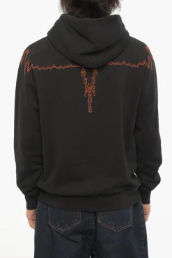 Clearance Felpa Hoodie STITCH WINGS in Cotone Garzato Uomo Felpe