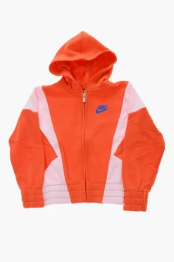 Outlet Felpa Hoodie SWOOSH Bicolore con Chiusura Zip Abbigliamento