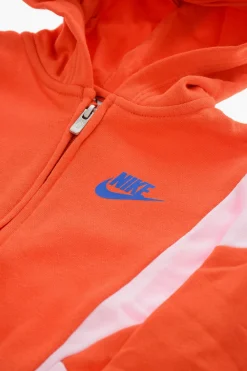 Outlet Felpa Hoodie SWOOSH Bicolore con Chiusura Zip Abbigliamento