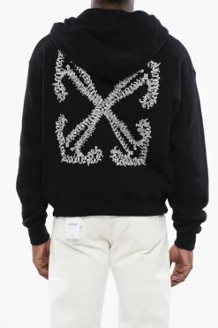 Felpa Hoodie TATTOO ARROW ZIP SKATE con Due Tasche e Chiusura Zip>Off-White Best