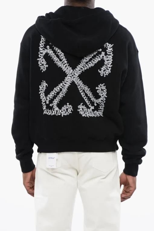 Felpa Hoodie TATTOO ARROW ZIP SKATE con Due Tasche e Chiusura Zip>Off-White Best