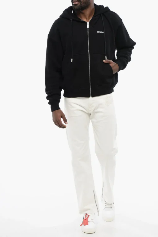 Felpa Hoodie TATTOO ARROW ZIP SKATE con Due Tasche e Chiusura Zip>Off-White Best