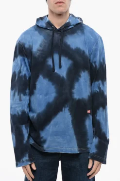 Sale Felpa Hoodie T-CRANE-LS-HOOD-N1 Effetto Tie Dye Uomo Felpe