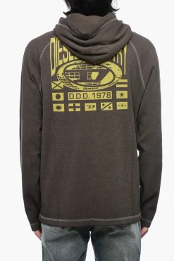 Felpa Hoodie T-CRONE-LS con Effetto Delavé>Diesel New