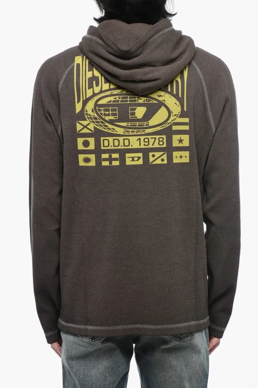 Felpa Hoodie T-CRONE-LS con Effetto Delavé>Diesel New