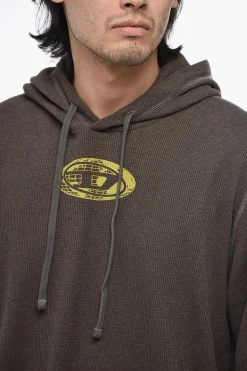Felpa Hoodie T-CRONE-LS con Effetto Delavé></noscript>Diesel New