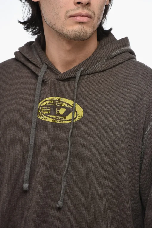 Felpa Hoodie T-CRONE-LS con Effetto Delavé>Diesel New
