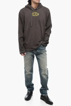 Felpa Hoodie T-CRONE-LS con Effetto Delavé></noscript>Diesel New