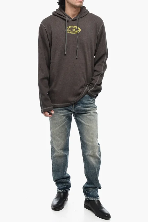 Felpa Hoodie T-CRONE-LS con Effetto Delavé>Diesel New