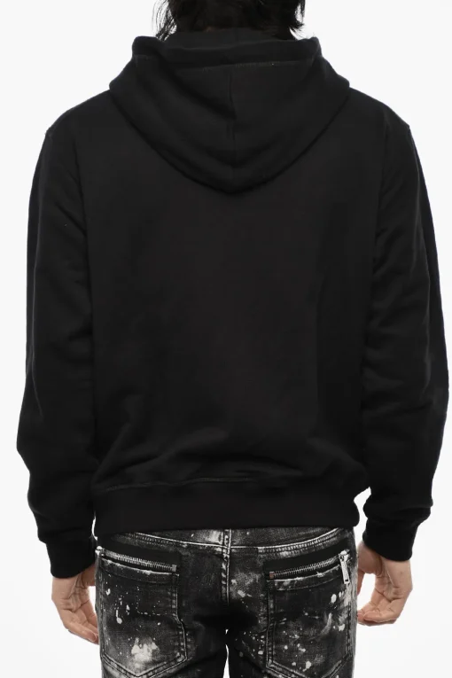 Sale Felpa in Cotone con Chiusura Zip E Logo Laterale Uomo Felpe