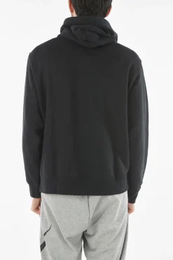 Sale Felpa in Cotone Felpato con Cappuccio e Logo Ricamato Uomo Felpe