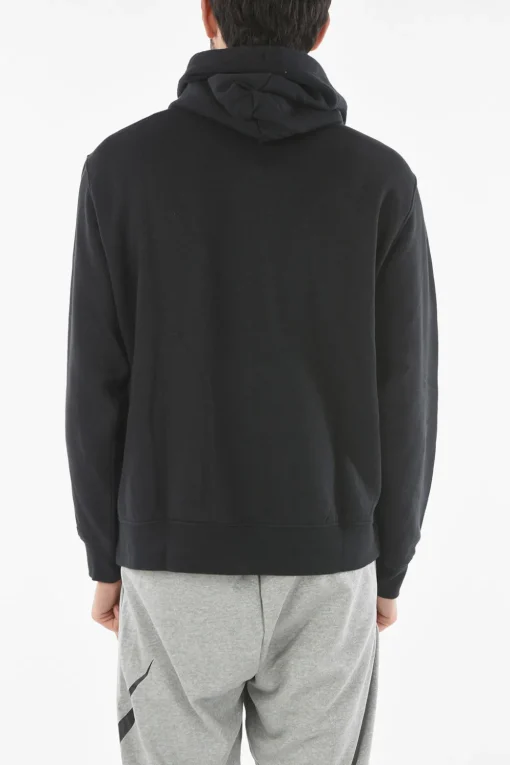 Sale Felpa in Cotone Felpato con Cappuccio e Logo Ricamato Uomo Felpe