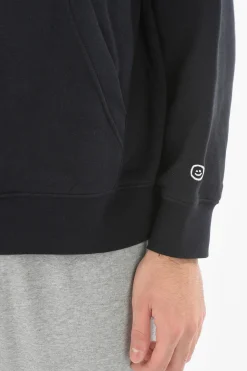Sale Felpa in Cotone Felpato con Cappuccio e Logo Ricamato Uomo Felpe