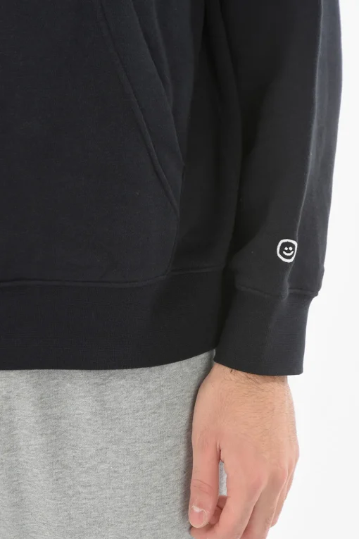 Sale Felpa in Cotone Felpato con Cappuccio e Logo Ricamato Uomo Felpe