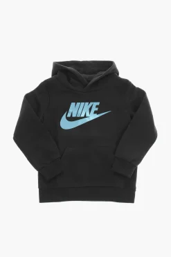 Online Felpa in Cotone Felpato con Cappuccio e Logo Stampato Bambino Abbigliamento