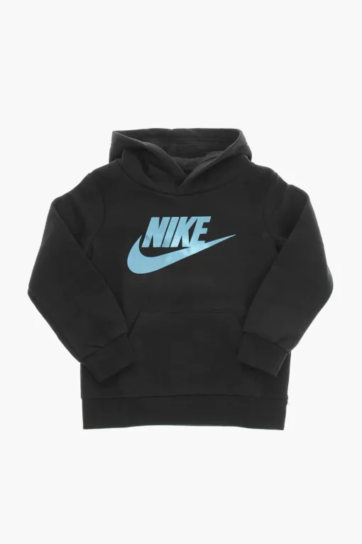 Online Felpa in Cotone Felpato con Cappuccio e Logo Stampato Bambino Abbigliamento