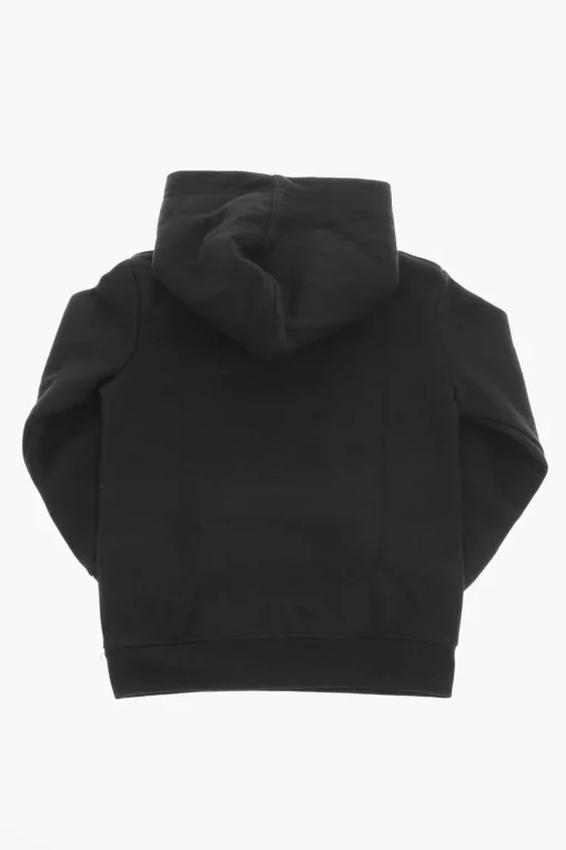 Online Felpa in Cotone Felpato con Cappuccio e Logo Stampato Bambino Abbigliamento