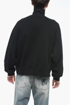Felpa In Cotone Garzato A Collo Alto>Palm Angels Fashion