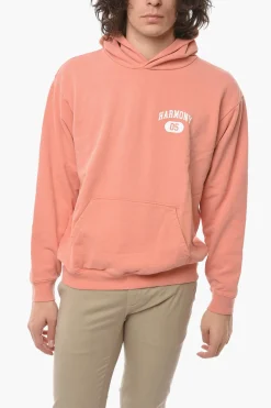 Felpa in Cotone Garzato con Cappuccio e Logo Stampato>Harmony Best
