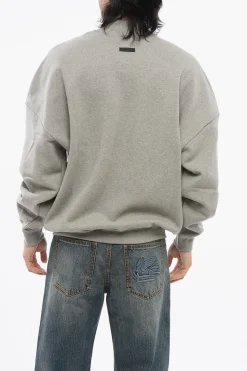 Clearance Felpa in Cotone Garzato ETERNAL con Logo Floccato Uomo Felpe