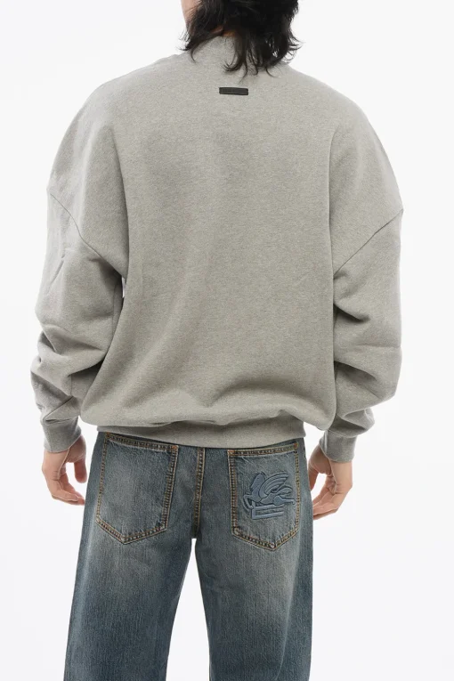 Clearance Felpa in Cotone Garzato ETERNAL con Logo Floccato Uomo Felpe