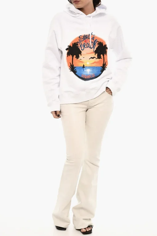 Felpa In Cotone Hoodie Stampata>Dsquared2 Sale