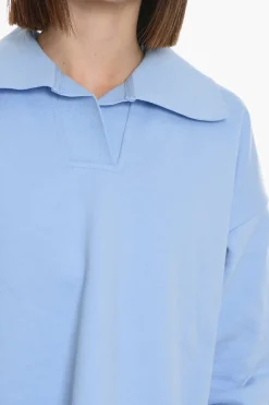 Felpa in Cotone INGRID con Collo a Polo></noscript>Samsoe Samsoe Outlet