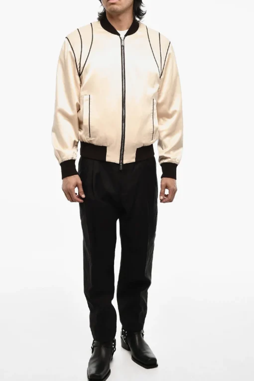 Clearance Felpa in Satin Con Finiture a Contrasto Uomo Felpe