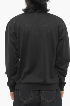 Outlet Felpa in Tinta Unita Motivo Bandana con Chiusura Zip Uomo Felpe