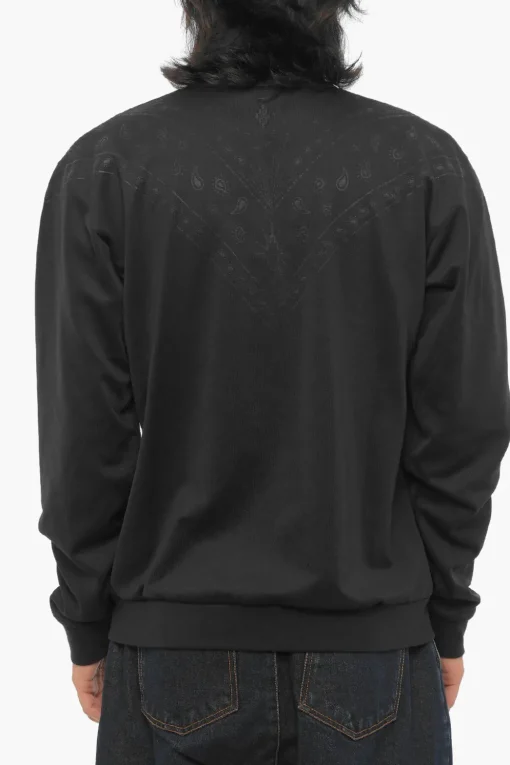 Outlet Felpa in Tinta Unita Motivo Bandana con Chiusura Zip Uomo Felpe