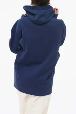 Fashion Felpa Mock Neck in Misto Cotone con Half Zip Donna Felpe