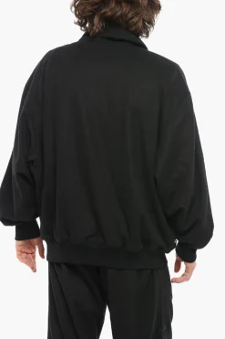 Fashion Felpa Mock Neck in Tinta Unita con Dettagli Tono su Tono Uomo Felpe