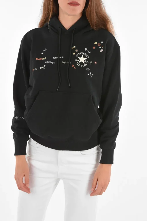 Felpa Stampata Con Cappuccio>Converse Online