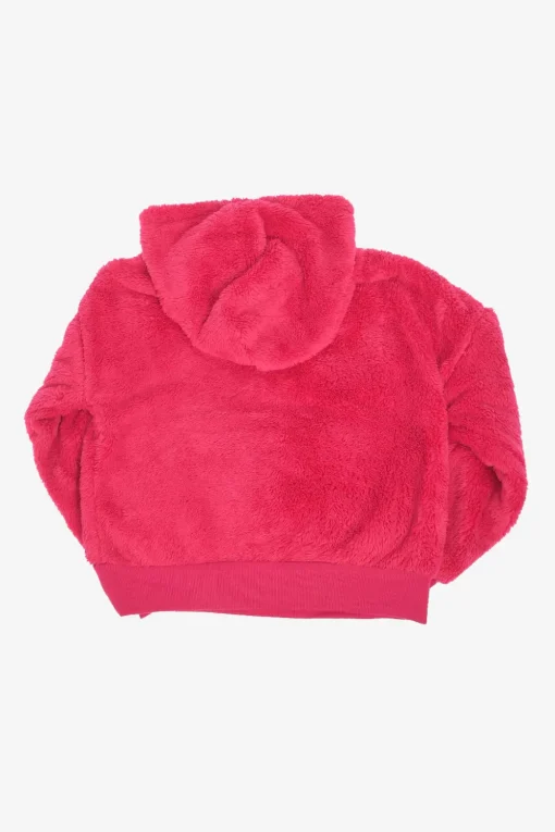 New Felpa Teddy in Finta Pelliccia con Cappuccio Abbigliamento
