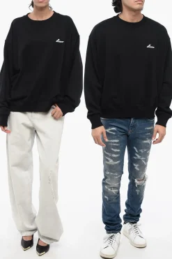 Felpa UNISEX Girocollo OLD SCHOOL In Cotone Oversize>We11done Hot