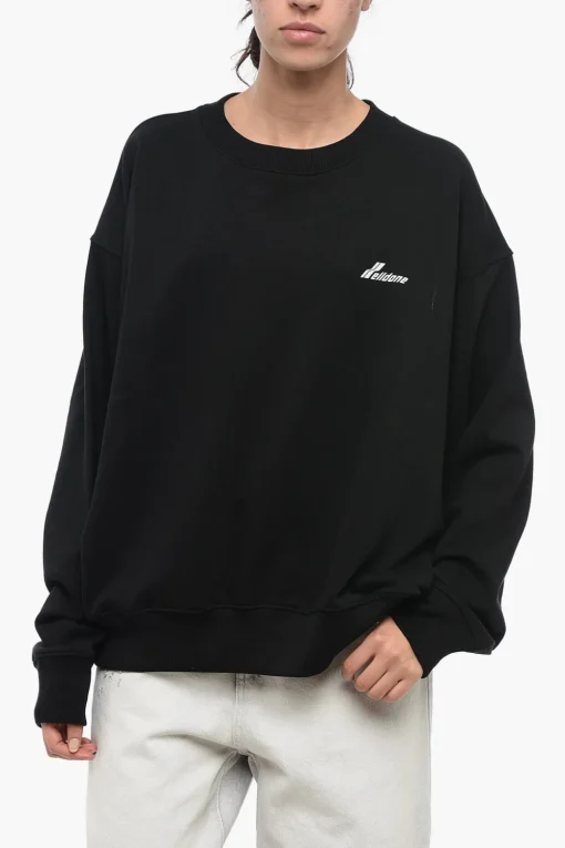 Felpa UNISEX Girocollo OLD SCHOOL In Cotone Oversize>We11done Hot