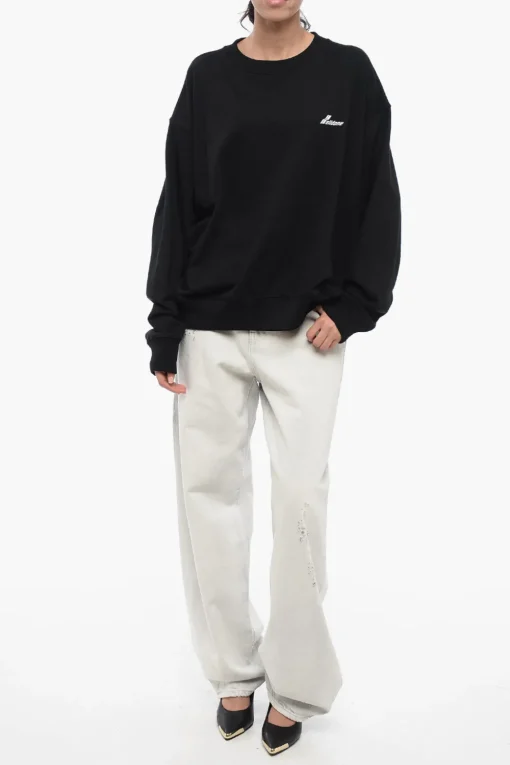Felpa UNISEX Girocollo OLD SCHOOL In Cotone Oversize>We11done Hot