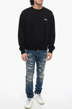 Felpa UNISEX Girocollo OLD SCHOOL In Cotone Oversize></noscript>We11done Hot