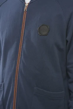 Clearance Felpa Zip-up in Cotone Garzato con Tasche a Toppa Uomo Felpe