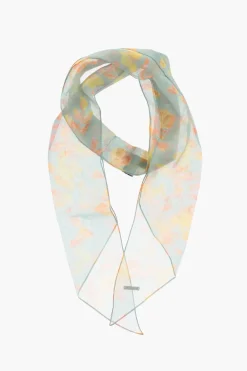 Sale Foulard in Chiffon a Fantasia Floreale Donna Sciarpe E Foulard